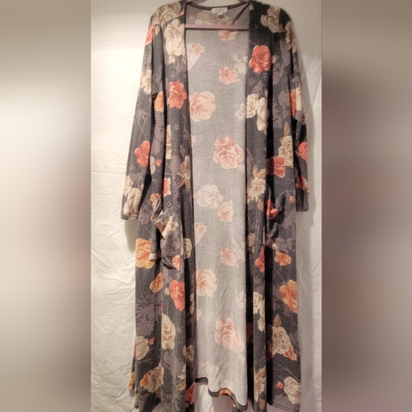 LuLaRoe Sweaters - Lularoe Gray Floral Cardigan